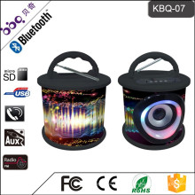 BBQ KBQ-07 Date Mini Mini Portable Ronde Transparent ABS Corps Bluetooth Haut-Parleur vs Colorful Danse Lumière et TF / USB / Radio FM